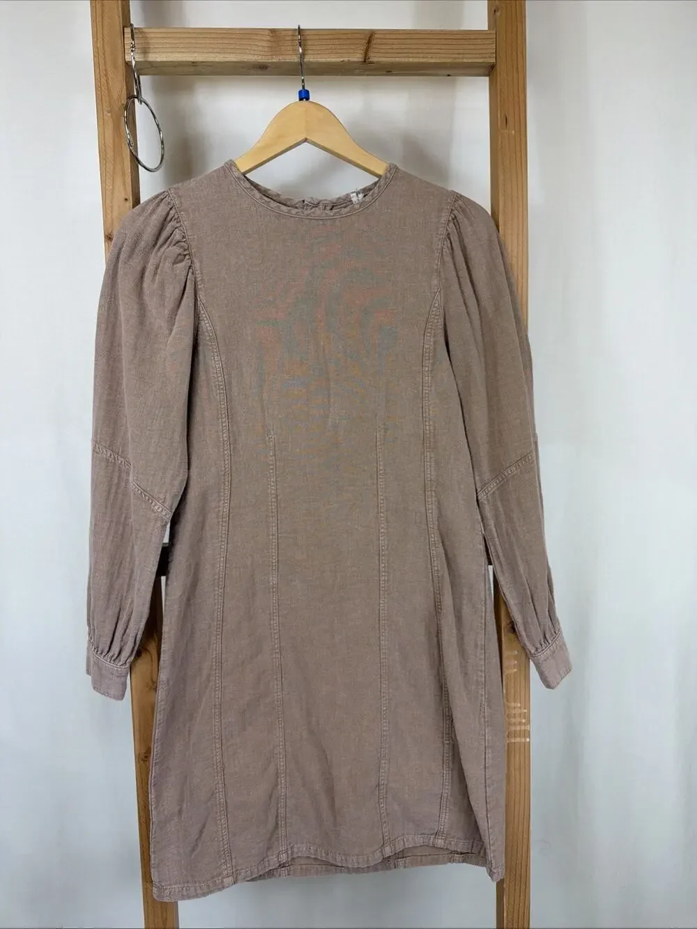 NWT Hello Nite Mauve Long Sleeve 100% Cotton Dress #1235 Size SMALL